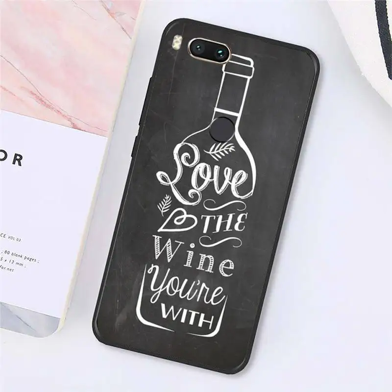 

Coffee Wine Cup pattern Phone Case For Xiaomi Redmi note 7 8 9 t k30 max3 9 s 10 pro lite Luxury brand shell funda coque