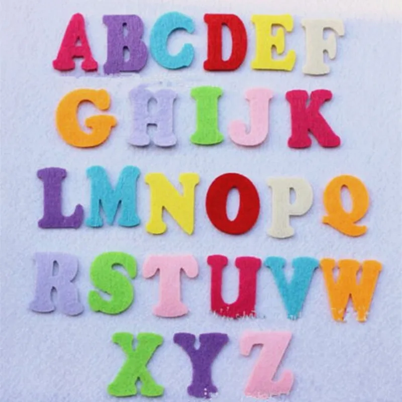NEW 52pcs 2/set letters A to Z Mixed Colors Felt Cardmaking Appliques decoration DIY 40mm |