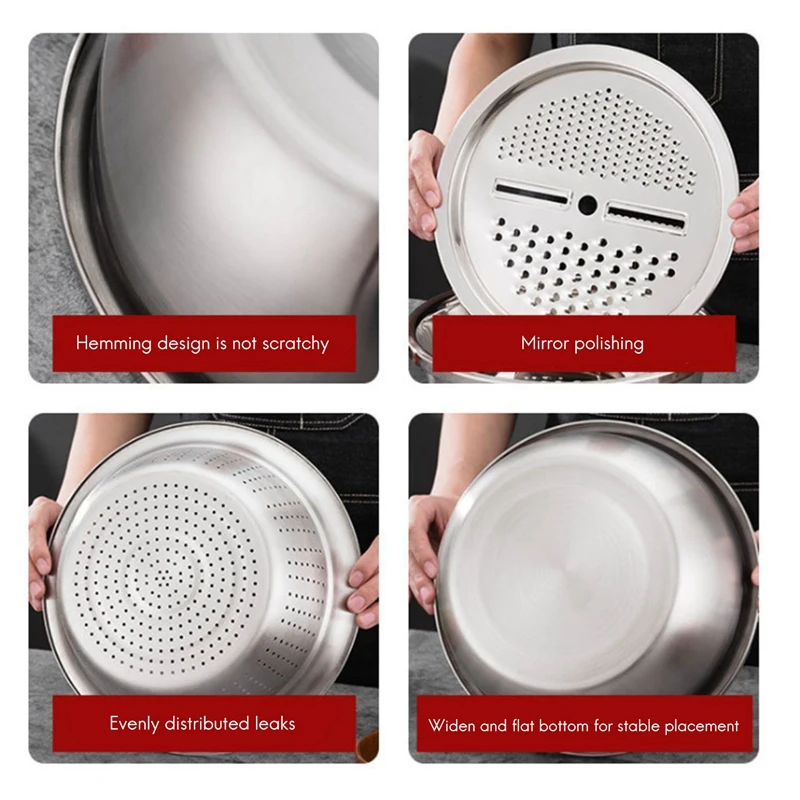 Сливная овощерезка сливная корзина из нержавеющей стали 3 в 1 кухонная