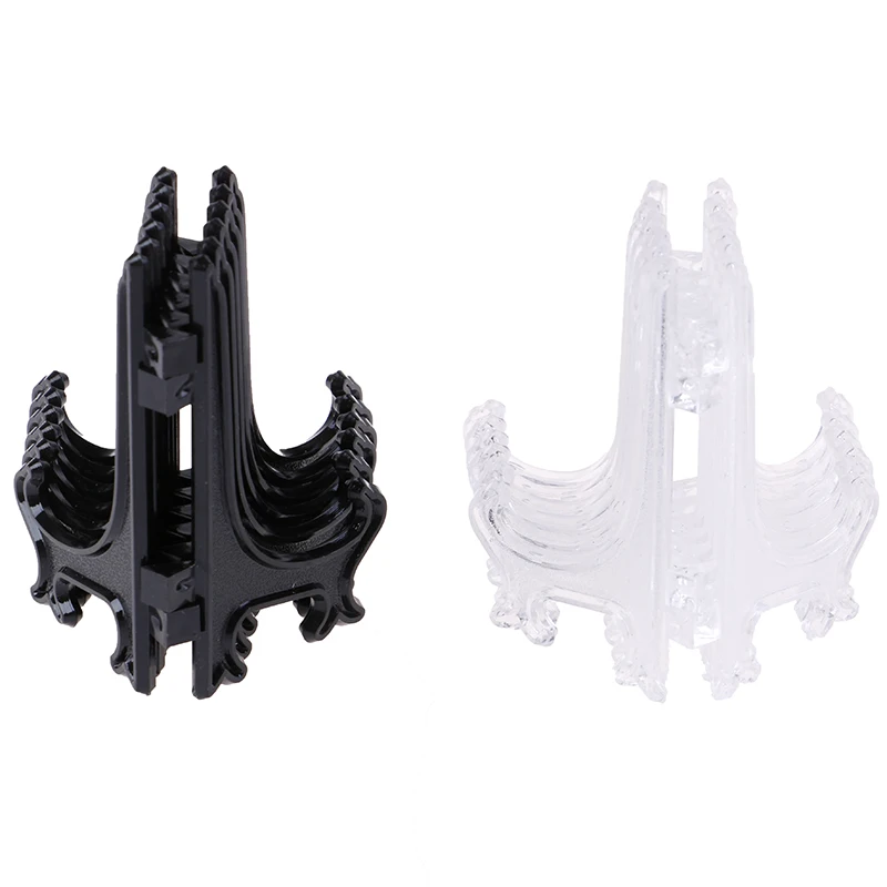 12 шт черный/прозрачный 3 дюйма Пластиковые мольберты пластины держатели рамки