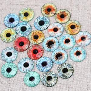 Стеклянный кабошон с плоским основанием, 14 мм, 50 шт.