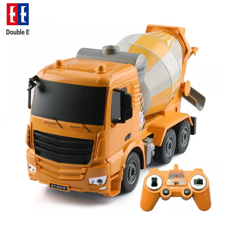 

DOUBLE E E578 Engineering Truck Series Remote Control Truck Cement Mixer 1:26 Yellow Radio Controlled Dumper Model Car Kids Toy