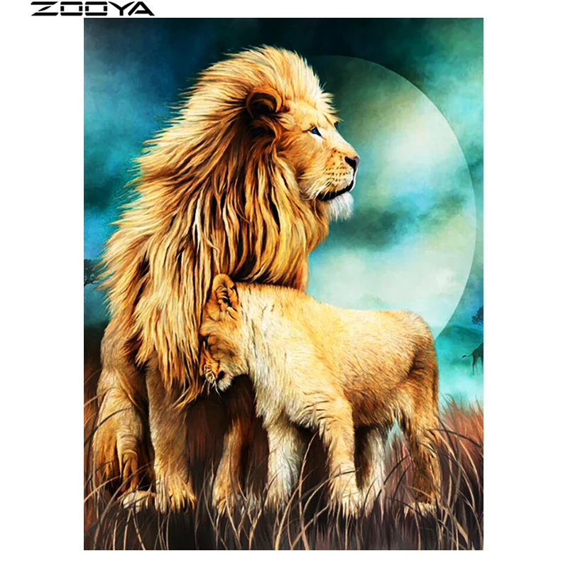 

DIY Full Square Round Diamond Painting Animal Rhinestone Cross Stitch Mosaic Lion Diamond Embroidery Home Decoration Gift A12047