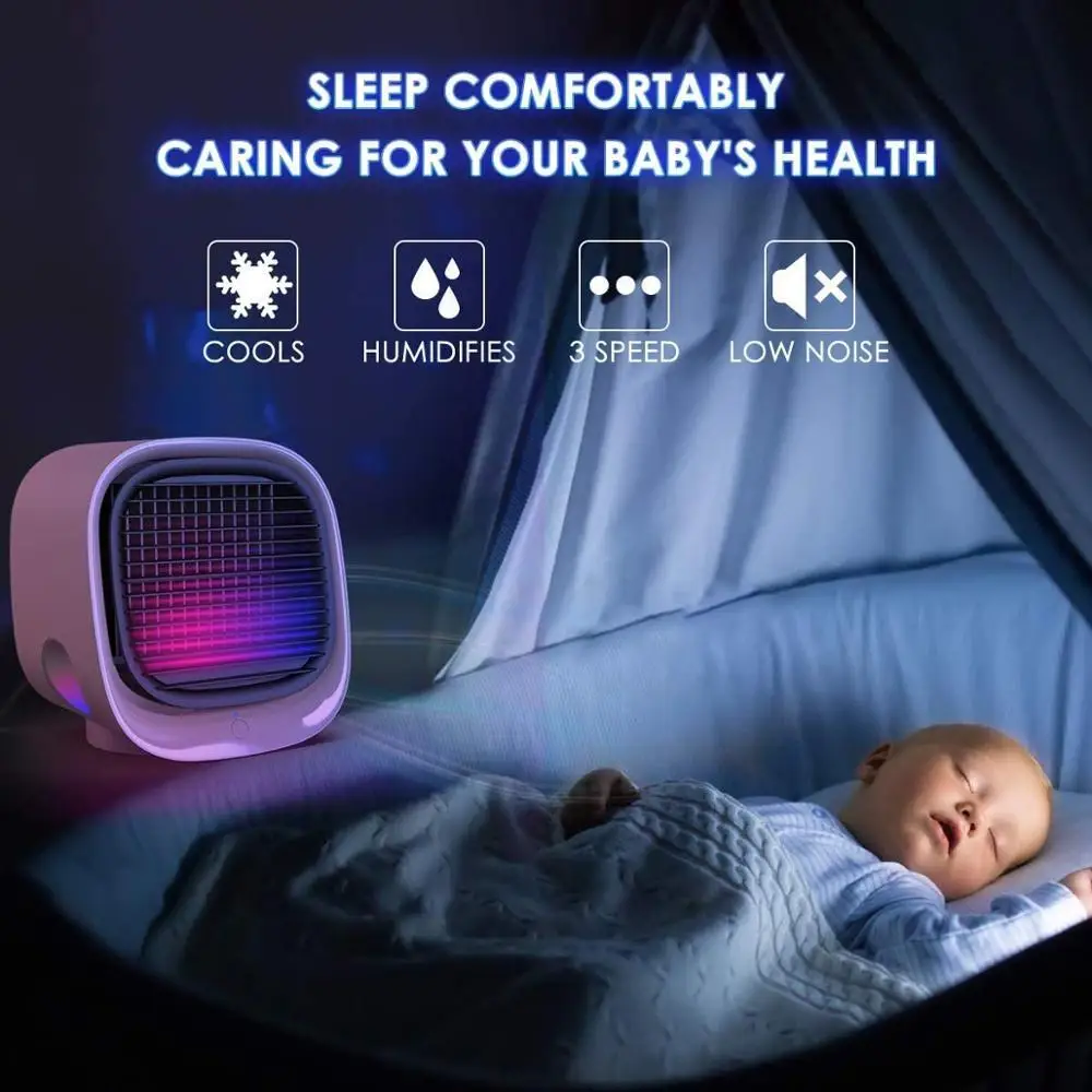 Мини Кондиционер Портативный 7 цветов светильник|Вентиляторы| |