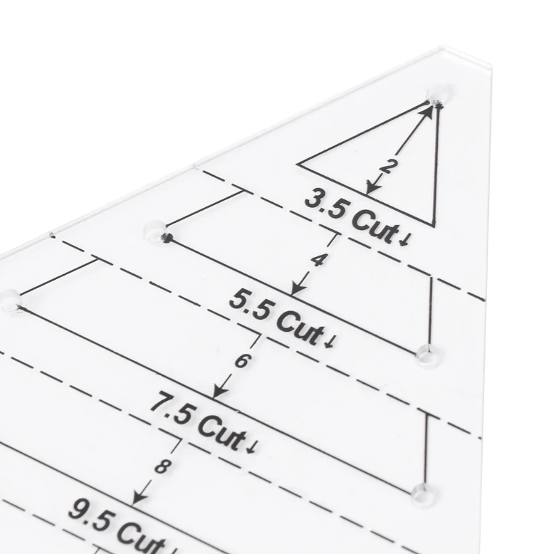 60 градусов Equilateral треугольник стёганая линейка шаблон DIY инструмент для