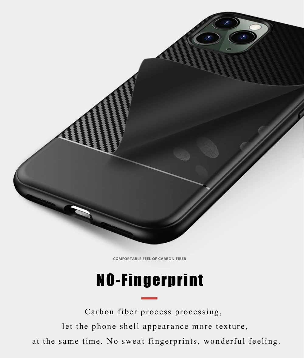 Чехол для IPHONE 11pro из углеродного волокна противоударный чехол телефона удобный с