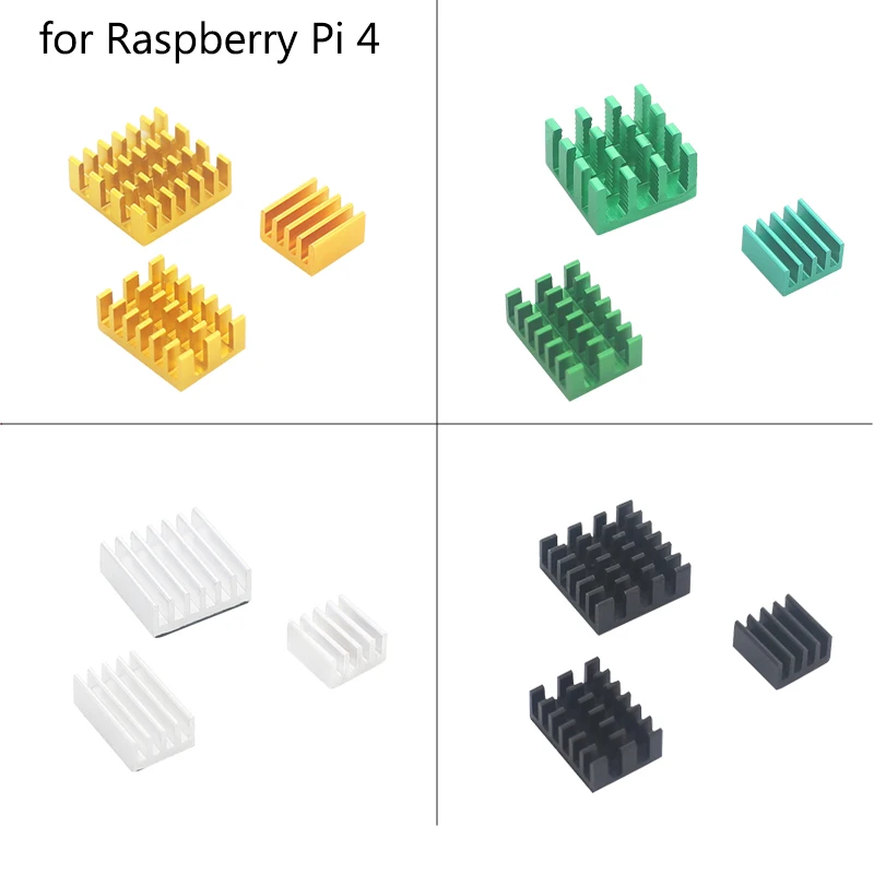 Raspberry Pi радиатор алюминиевые теплопоглотители охлаждаемые раковины Colden Зеленый Черный Серебряный охлаждающая подставка для Raspberry Pi 4 Модель B
