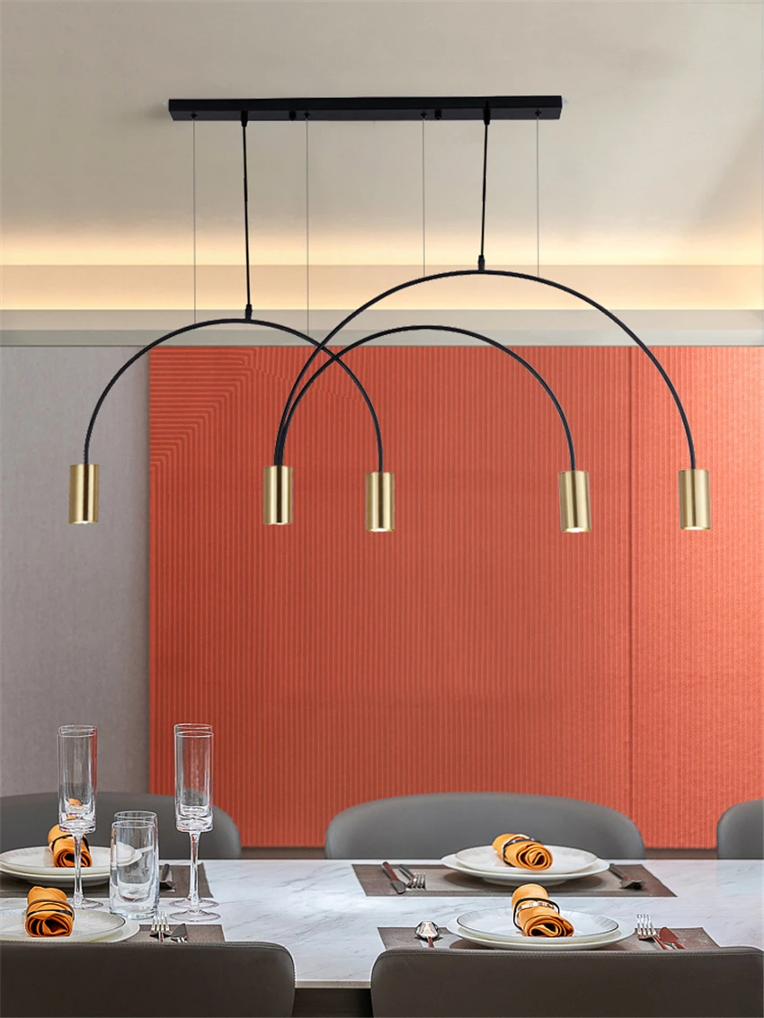

Nordic Minimalist Pendant Lights Art Deco Arched Lighting Dining Room Living Room Lamp Study Clothing Store Luxury Pendant Lamps