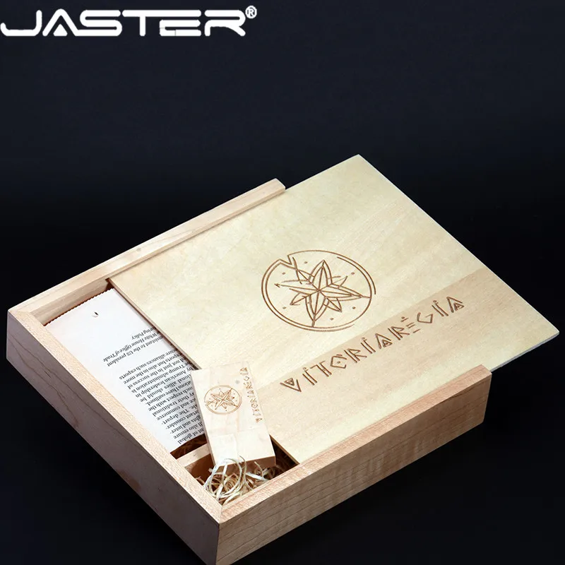Деревянный фотоальбом JASTER деревянный usb + коробка флэш-накопитель 8 ГБ 16 32 64