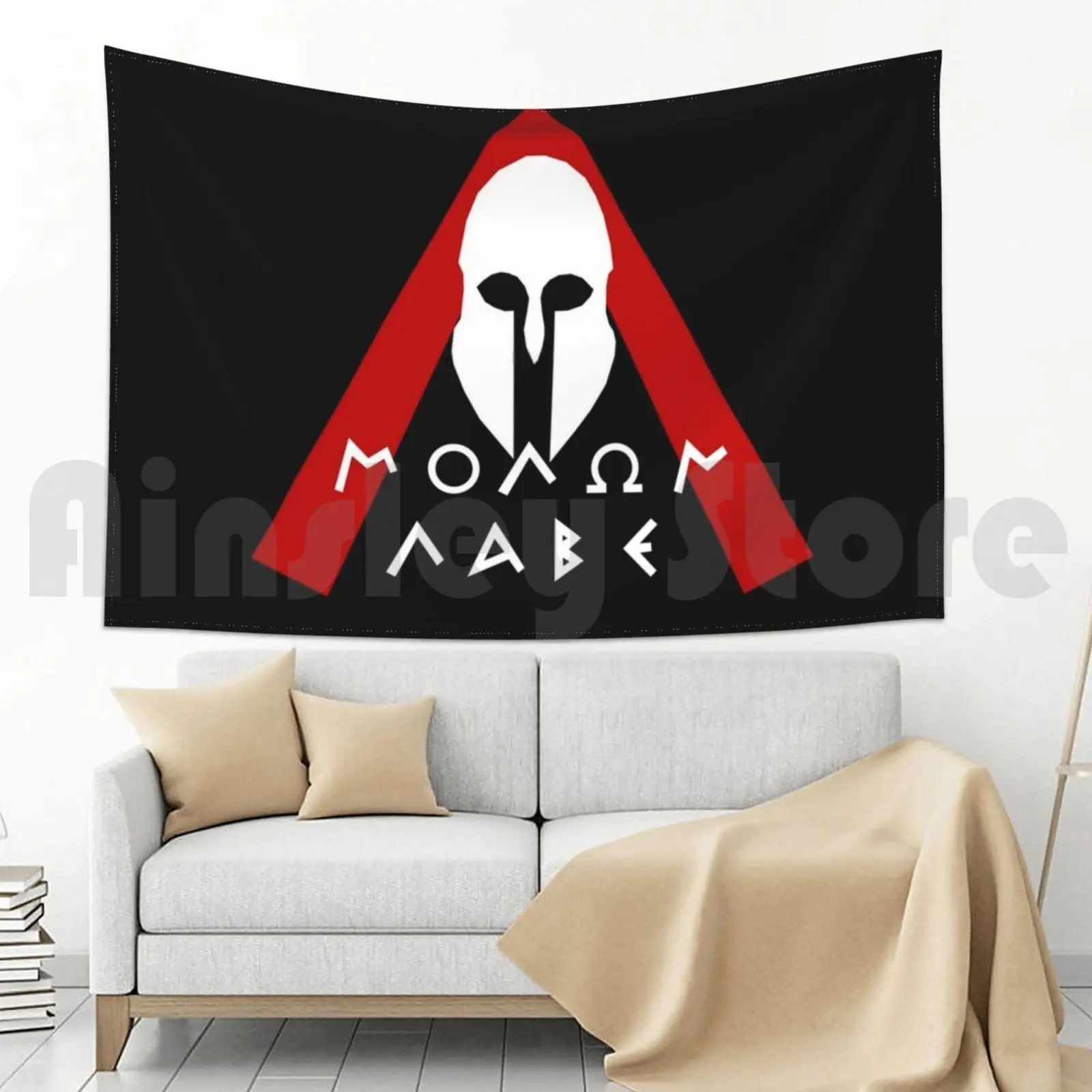 Гобелен Molon Labe (1a) для гостиной спальни античная Греция Интеллектуальный |