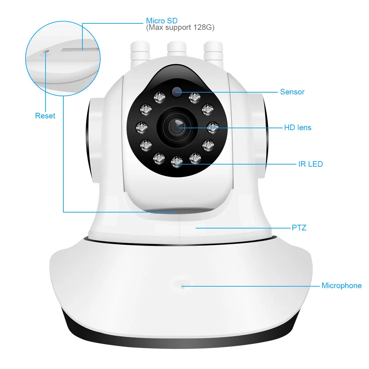Pet камера 1080P беспроводная Wifi ip-камера веб-камера домашняя камера безопасности Wi-Fi сетевая камера наблюдения камера 2-мегапиксельная камера ночного видения