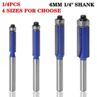 Прямая Концевая фреза из вольфрама, хвостовик 6 мм, 14 дюйма, 8 мм, шаблон, отделочная петля, долбежная фреза, фреза, триммер, чистящие Смываемые отделочные биты, 1 шт.