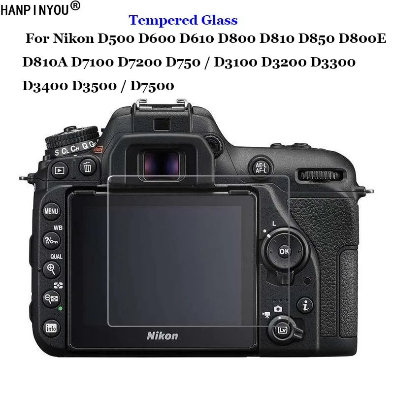 Закаленное стекло для камеры Nikon D500 D600 D610 D800 D810 D850 D800E D810A D7100 D7200 D750 9H Защитная