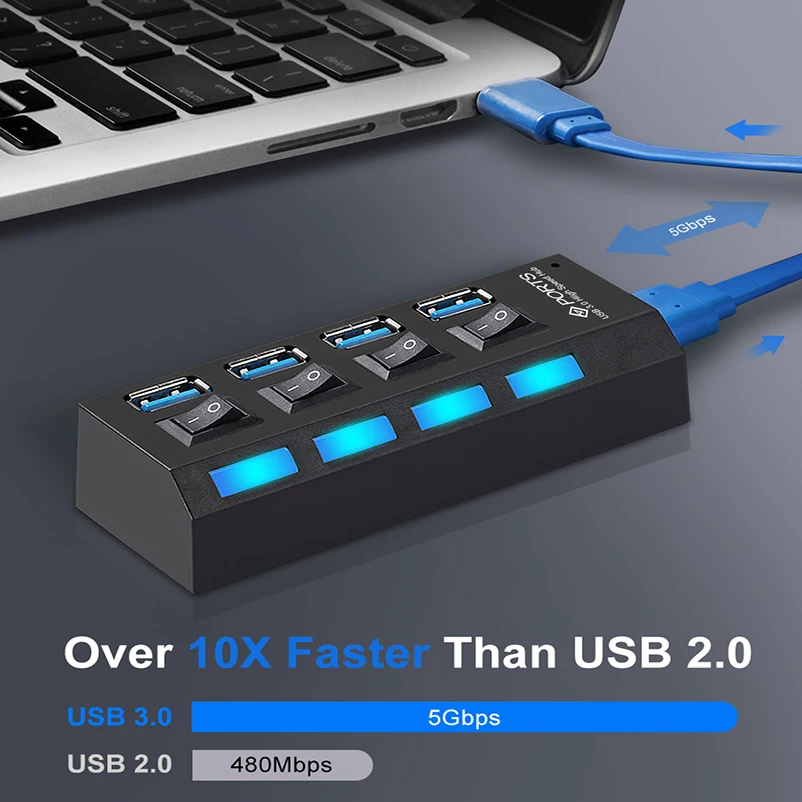 Usb-хаб 3 0 4/7 портов Micro USB сплиттер-концентратор с адаптером питания мульти C Hab