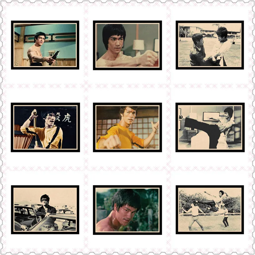 Брюс Ли в боевые искусства боевых искусств звезды плакат декоративный DIY