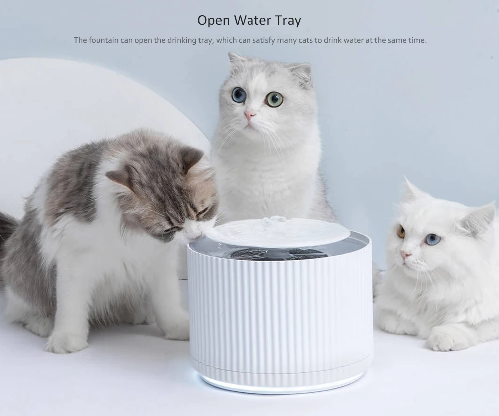 Xiaomi Smart Cat диспенсер для воды для домашних животных очиститель воды 1.88L 5 Слои фильтр 360 градусов Открытый питьевой лоток животных для фонтанчика питьевой воды