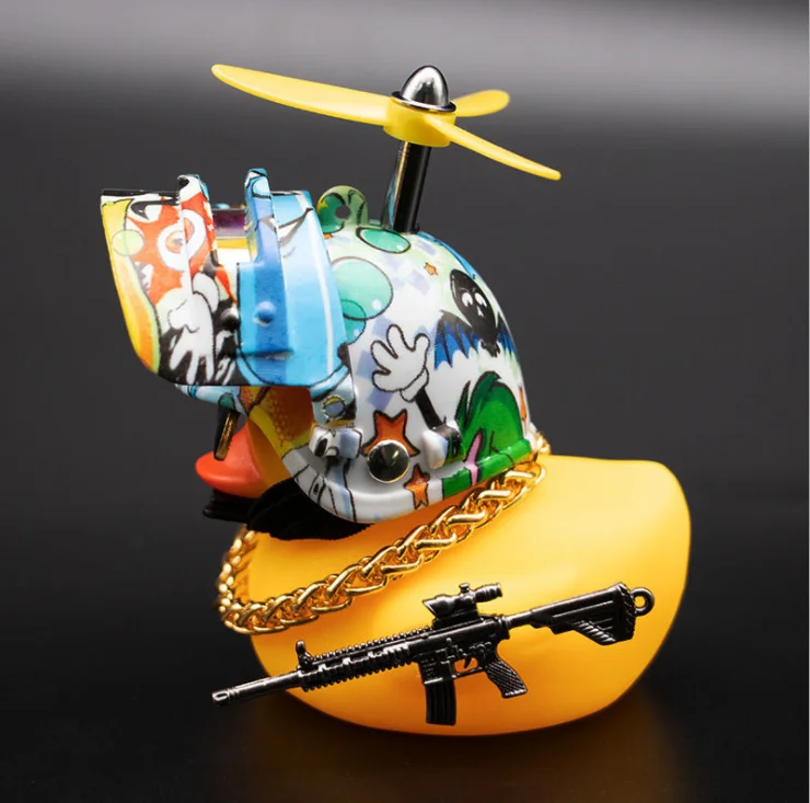 

Bicycle baby toys bell Little Yellow Duck Eat Chicken Helmet Bamboo Broken Wind Duck Children's Toys Cart Hanging Social Duck