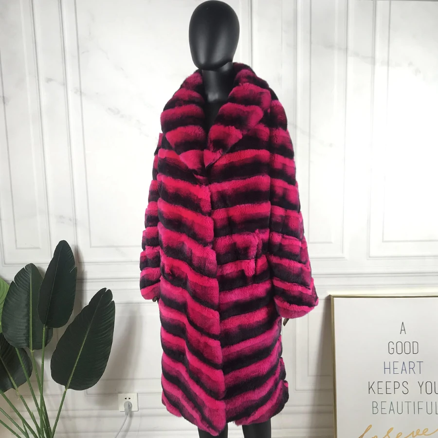 

Шуба из натурального меха кролика Рекс, женская классическая теплая меховая куртка