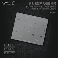 wylie wl 03 face id bga reballing stencil for iphone x xs 11 pro max 12 mini true tone dot matrix lcd screen cable ic chip mesh