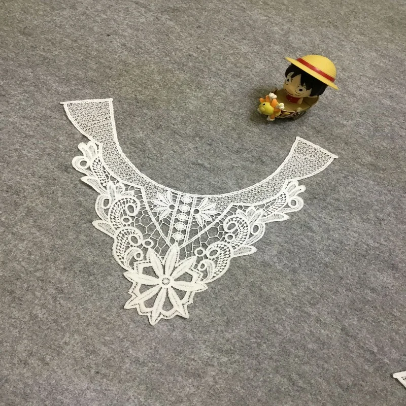 1 шт. белая кружевная ткань воротник винтажный вырез вышитые планки кружева