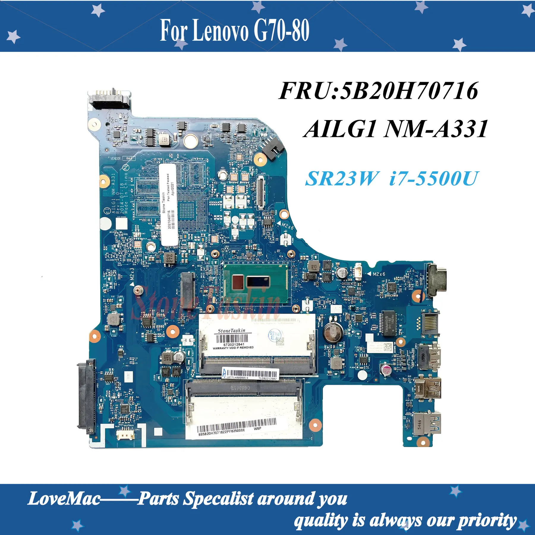 Высокое качество Fru:5B20H70716 для lenovo G70 80 AILG1 NM A331 материнская плата портативного