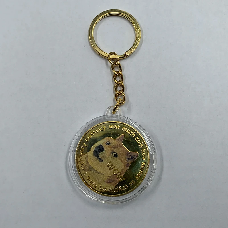 Doge Памятная коллекция монет Dogecoin металлический брелок удобная подвеска на
