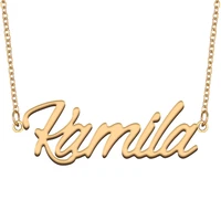 kamila name necklace for women stainless steel jewelry 18k gold plated nameplate pendant femme mother girlfriend gift