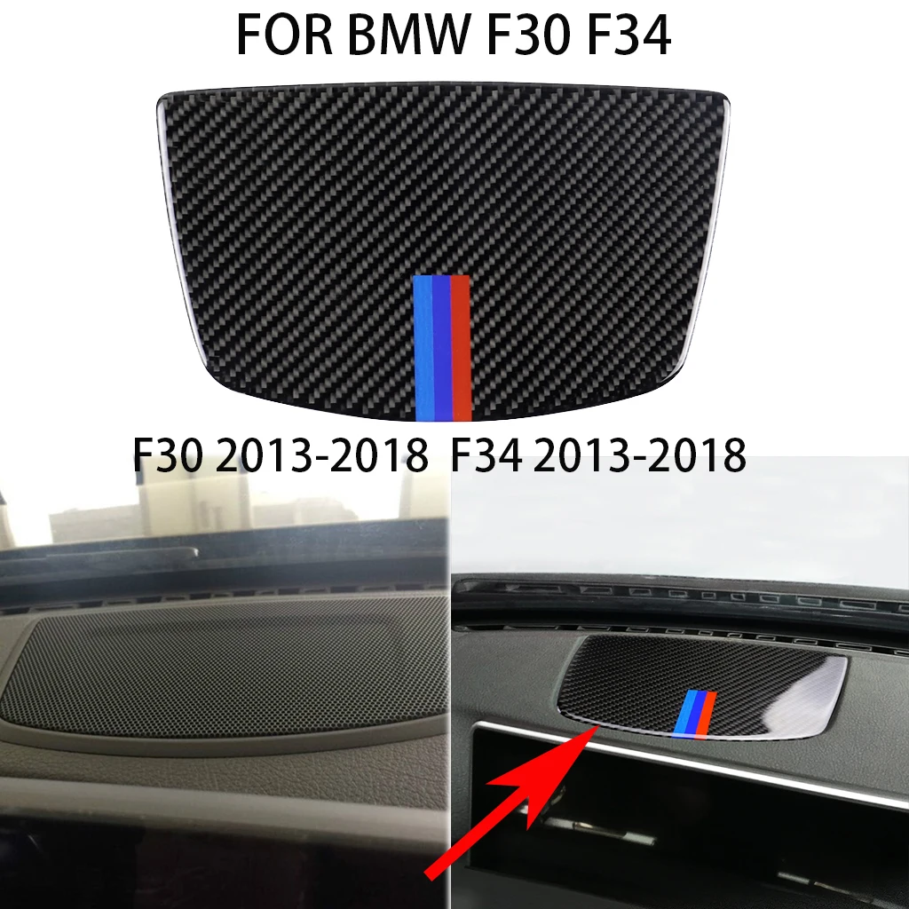 

Автомобильный внутренний клаксон F30 из углеродного волокна для украшения приборной панели подходит для BMW 3GT серии F34 2013-2018 Автомобильная на...
