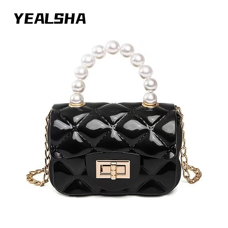 

2021 Fashion New Big Pearl Handbag Shoulder Messenger Women Bag Mini Crossbody Chain Bag Jelly Bags