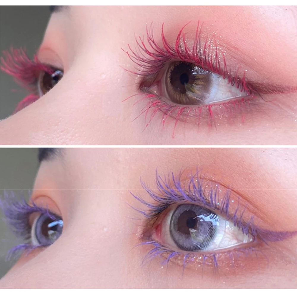 1Pc Professional Makeup Color Mascara Waterproof Fast Dry Eyelashes Curling Lengthening Eye Lashes Blue Green |