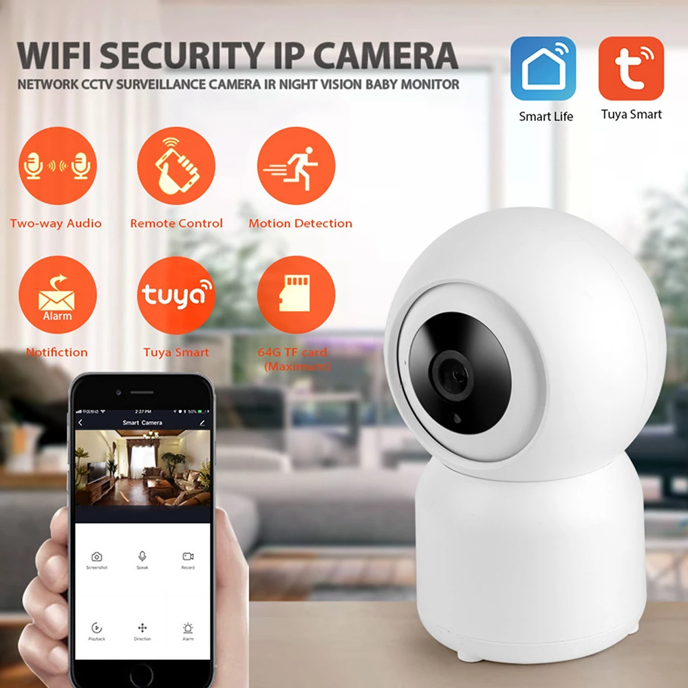 

Tuyasmart Camera PTZ Tuya Smart Life App WiFi 360° Rotation Home Alarm Security System Human Body Motion Tracking CCTV Indoor IP