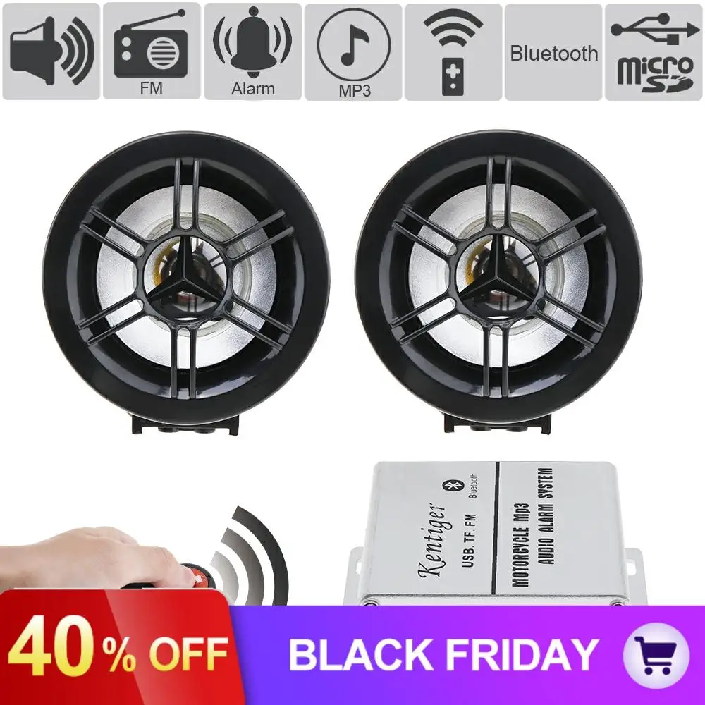 HIFI Bluetooth Водонепроницаемый Противоугонный мотоцикл аудио сигнализация звуковая система MP3 FM радио плеер стерео колонки музыкальный усилитель
