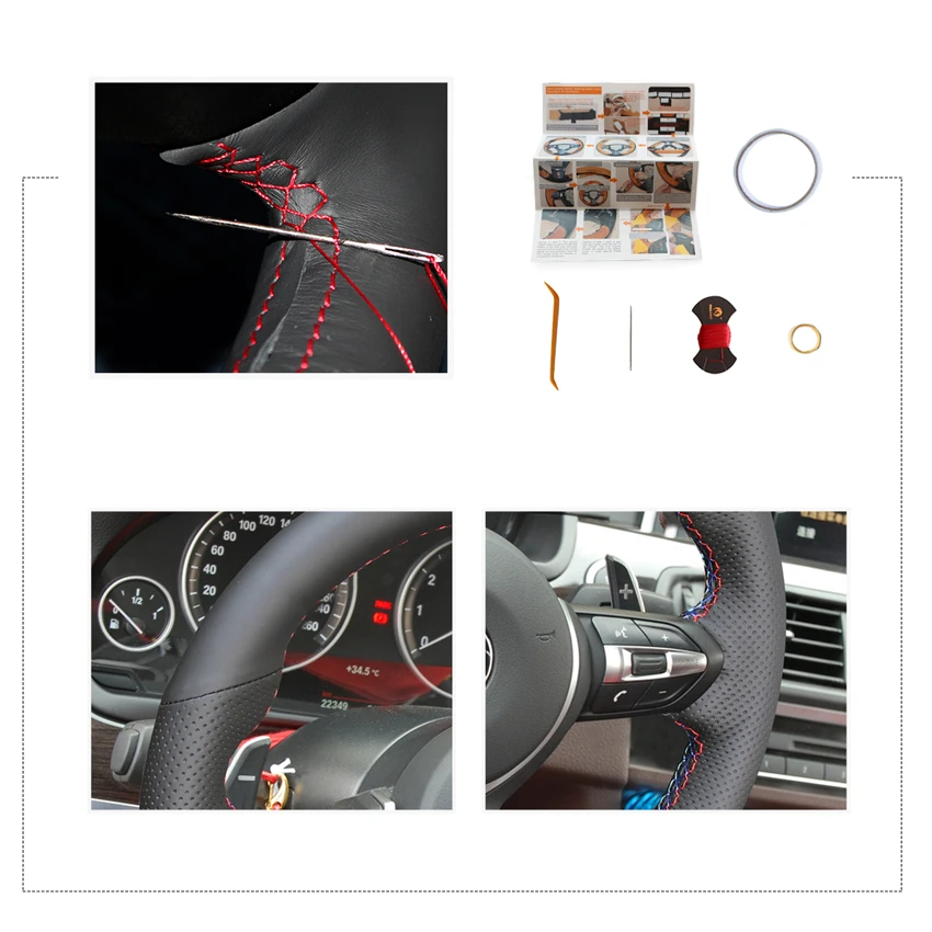MEWANT чехол на руль из натуральной кожи для BMW M Sport F30 F31 F34 F10 F11 F07 X3 F25 F32 F33 F36 X1 F48 X2