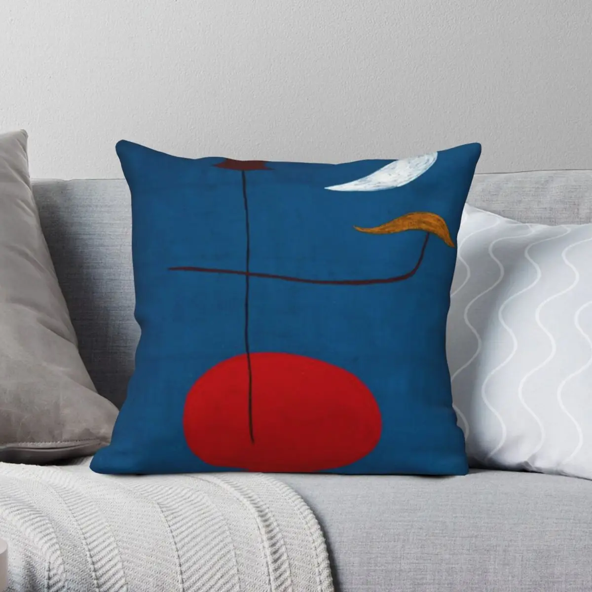 

Joan Miro Square Pillowcase Polyester Linen Velvet Pattern Zip Decor Home Cushion Cover 18"