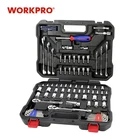 Набор торцевых гаечных ключей WORKPRO 101 шт., с чехлом для хранения, плоскогубцами, отвертками, шестигранным ключом, наборы механических инструментов для ремонта автомобиля