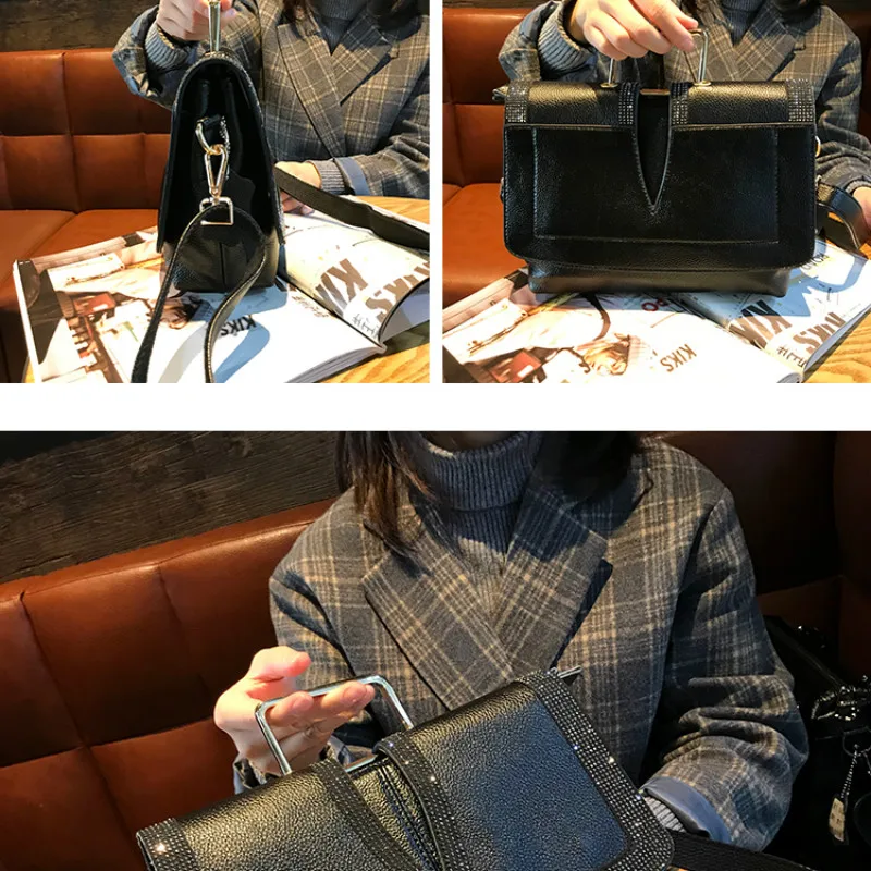 

Black Purses and Handbags Luxury Designer Dismond Crossbody Bags for Women Clutch Elegant Tote Lady Bag