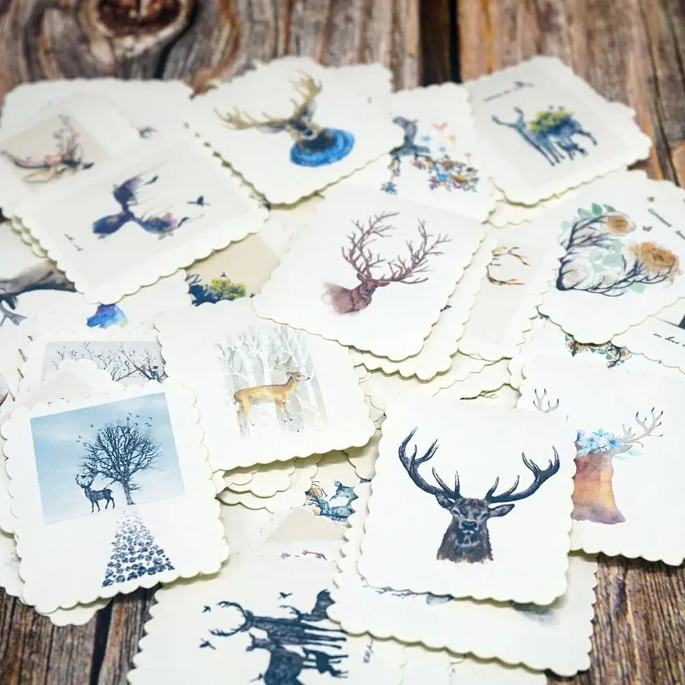 

60pcs/Bag Cute Different Deer Stickers DIY Scrapbooking Stickers Small Gift Stickers