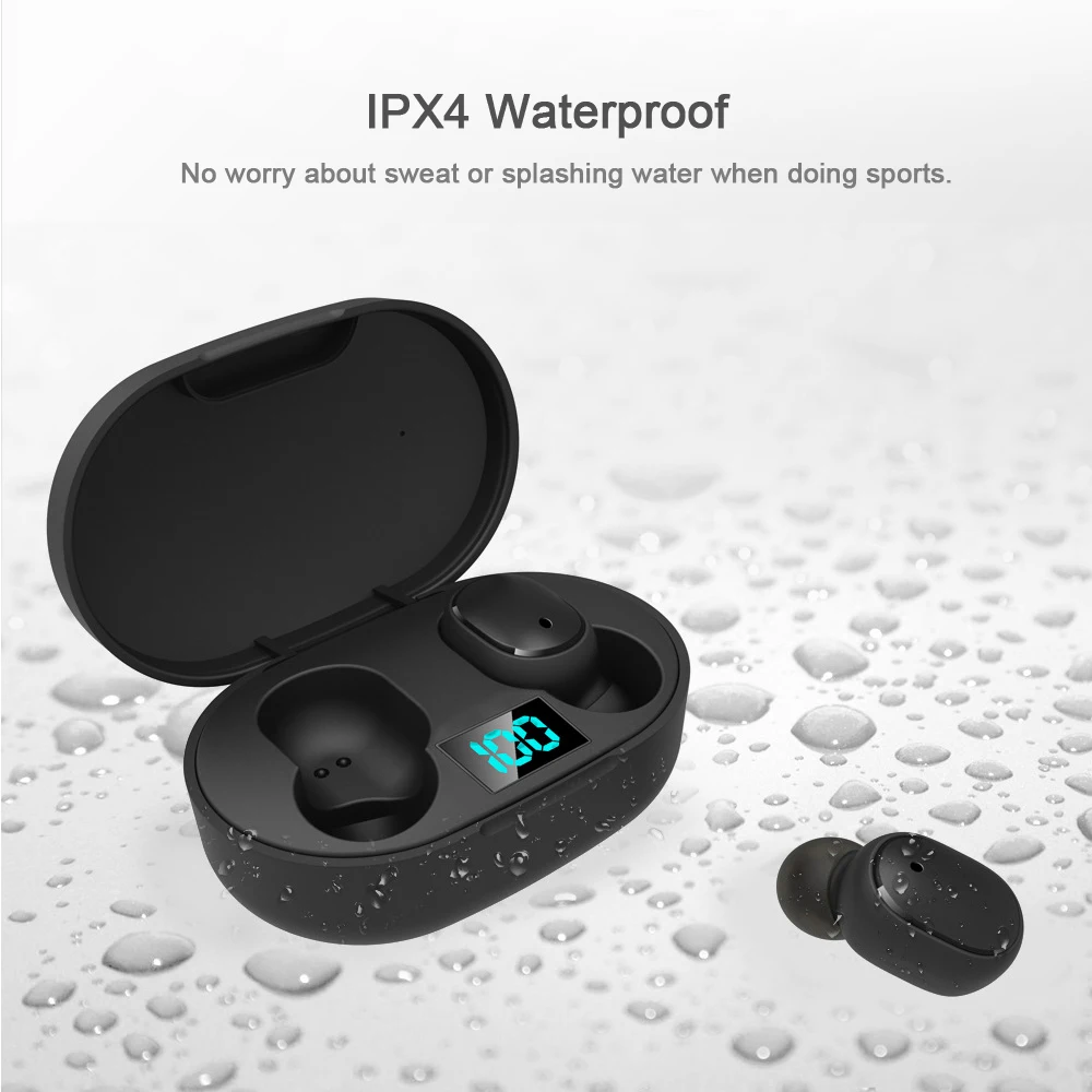 TWS-наушники с поддержкой Bluetooth 5 0 водостойкие IPX4 цифровым дисплеем спортивные
