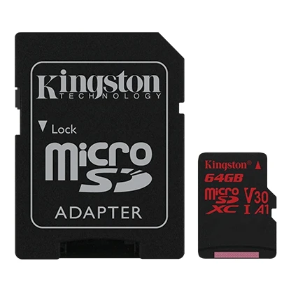 Карта памяти Kingston 64Гб microSDXC Canvas React 100R/80W U3 UHS-I V30 A1 адаптер |