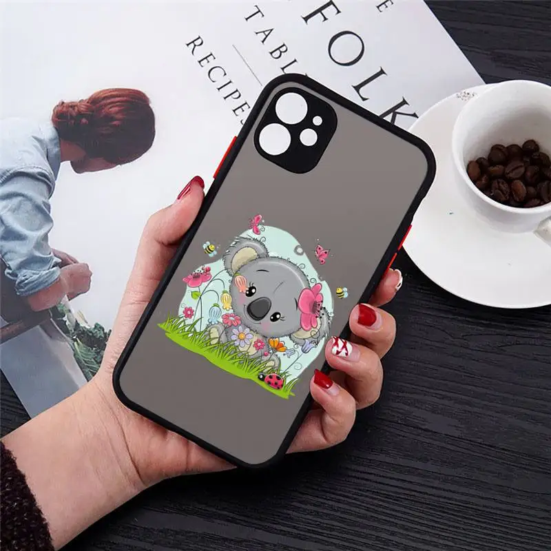 

cute koala bear Animal cartoon Phone Case matte transparent For iphone 7 8 11 12 plus mini x xs xr pro max cover