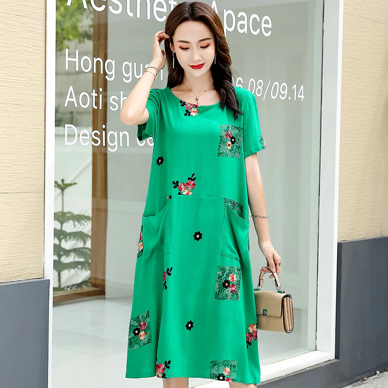 Женское летнее платье среднего возраста 2020 повседневные длинные пляжные платья