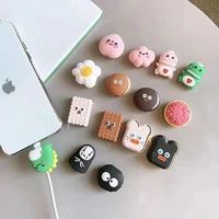 new 1pc cute cartoon animal cable protector for iphone usb cable bite chompers holder charger wire organizer phone accessories