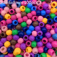 100pcslot 8x6mm acrylic spacer beads big large hole beads for diy jewelry making