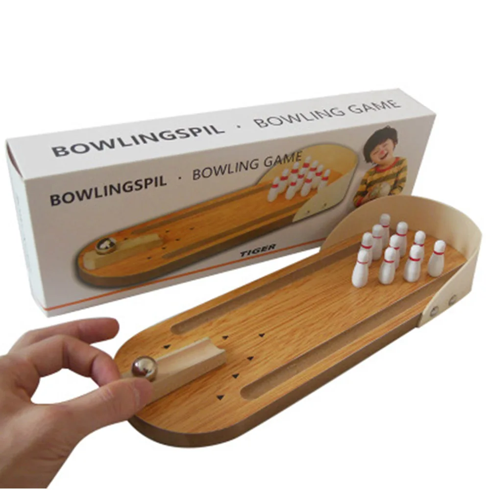 

Indoor Mini Bowling Board Game Desktop Wooden Children'S Educational Toys Solid Wooden Parent-Child Fun Balls Board Games