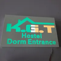 hollow acrylic hostel wayfinding led sign light box exterior built up