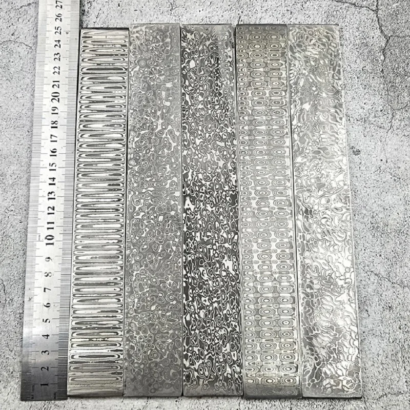 

25X3.5X0.4cm pattern steel plate pattern blade steel Damascus raw material Billet DIY blade manual knife