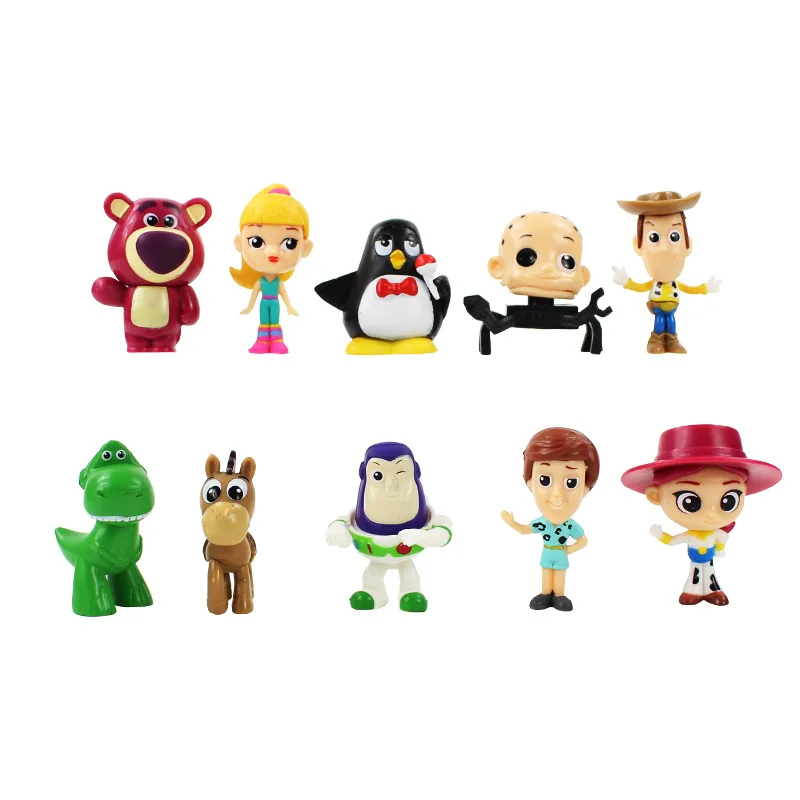 

Disney Toy Story 4 Woody Buzz Lightyear 3-6cm Q Version Action Figures mini Dolls Kids Toy model for Children gift