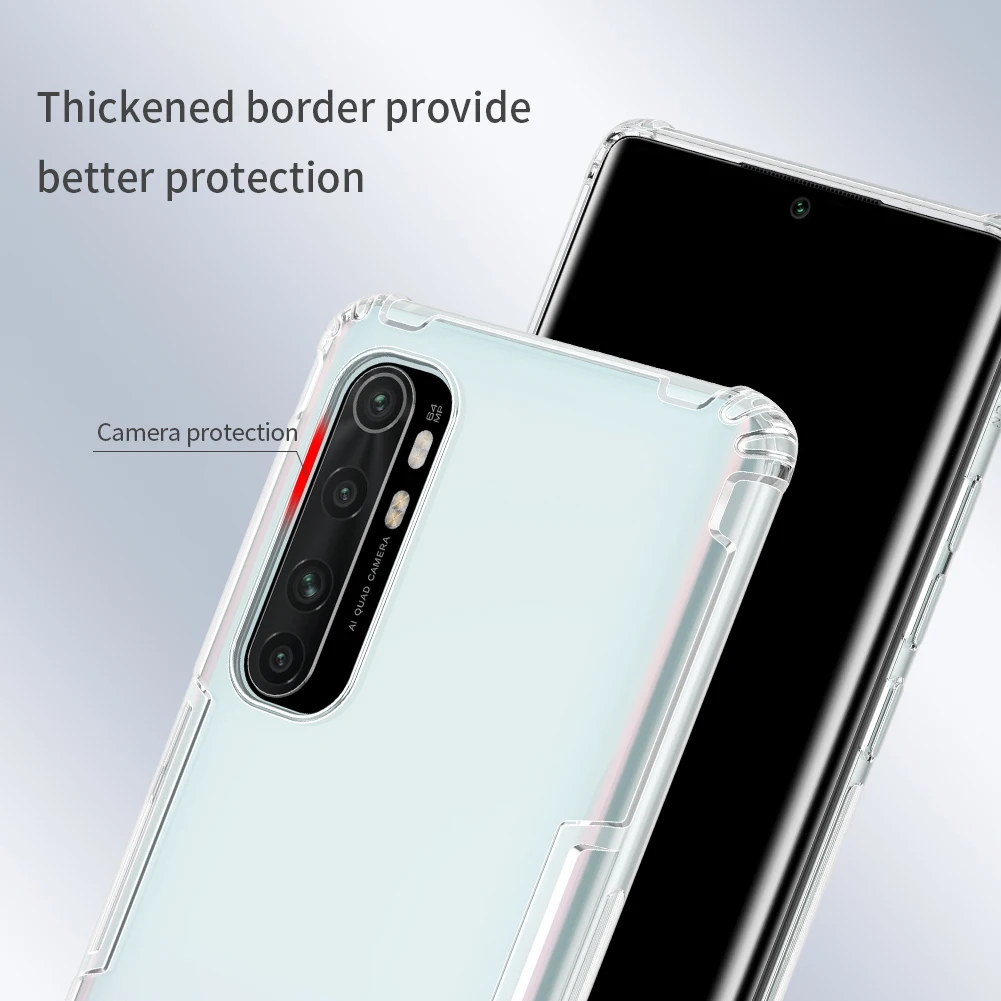 для Xiaomi Mi Note 10 Lite чехол Nillkin Nature Series прозрачный мягкий из ТПУ | Мобильные телефоны и