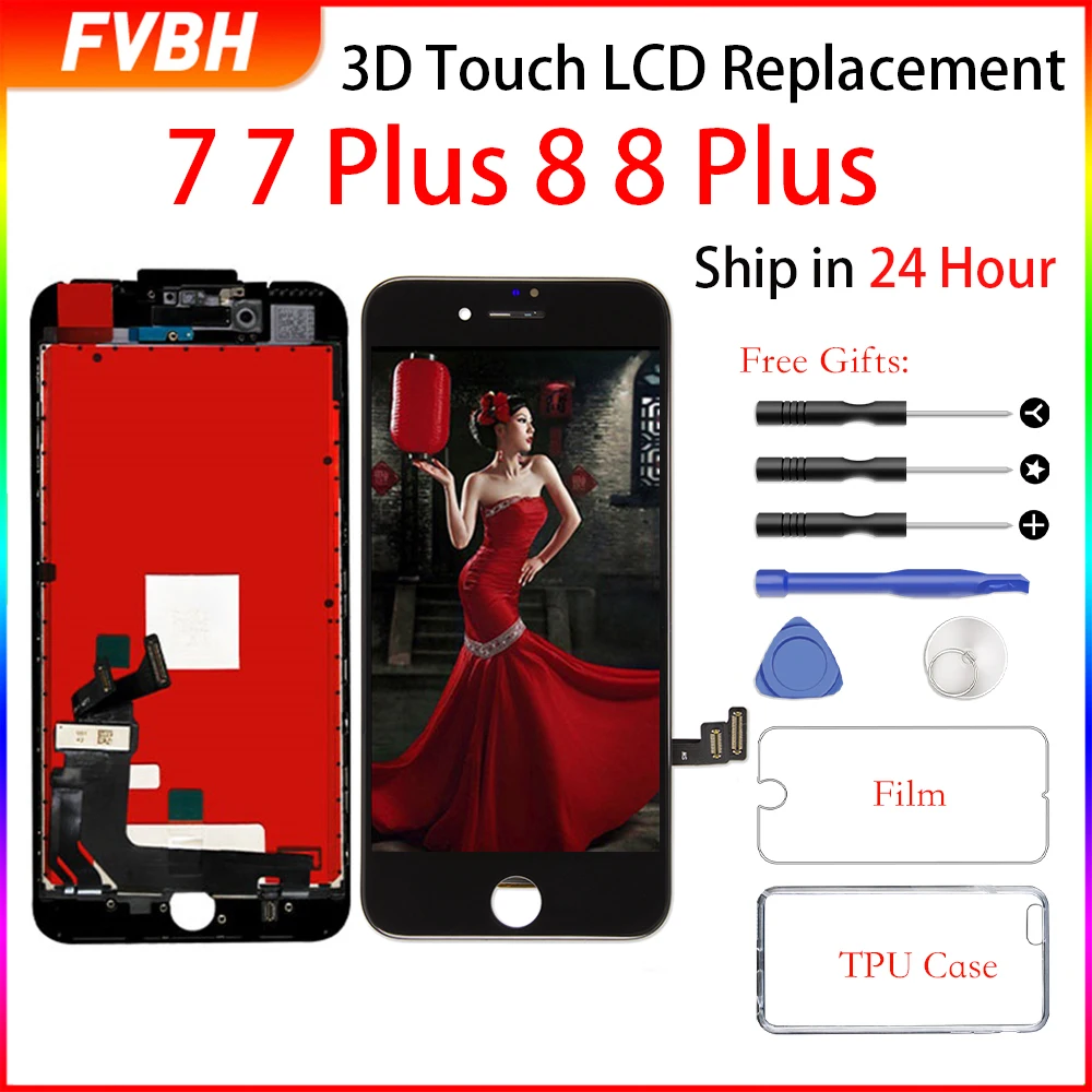 Pantalla для iPhone 8 ЖК дисплей замена 3D сенсорный дигитайзер сборка экран 6 7 Plus с