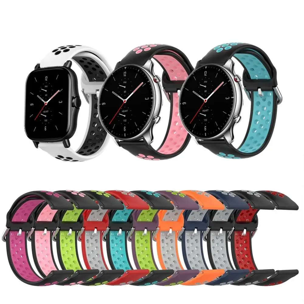 

Новый ремешок для часов Xiaomi Amazfit GTR2, силиконовый ремешок, дышащий спортивный браслет для Huami Amazfit GTS2, ремешки для умных часов